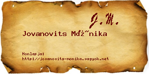 Jovanovits Mónika névjegykártya